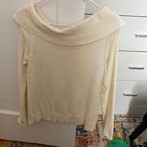 Cream off the shoulder sweater